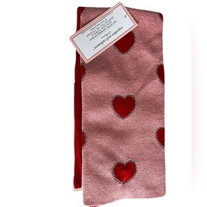 NWT Cupcakes & Cashmere/ Set of 2/ Heart kitchen towels/ Red & pink/ Glittery